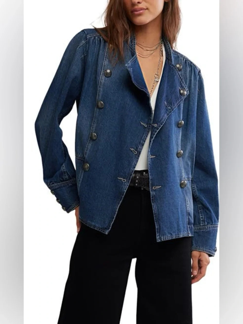 Free People NWOT Denim Jacket Size Medium - Picture 3 of 12